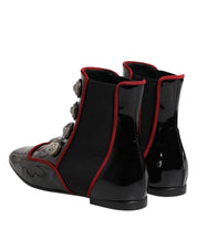 Dolce & Gabbana Black Jackie Buttoned Chelsea Boots Shoes