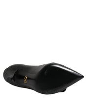 Dolce & Gabbana Black Devotion Leather Heels Pumps Shoes