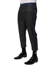 Dolce & Gabbana Gray Blue Cotton 3/4 Chinos Crop Trouser Pants