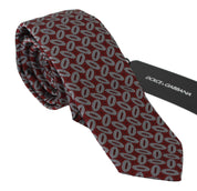 Dolce & Gabbana Elegant Red Printed Silk Neck Tie