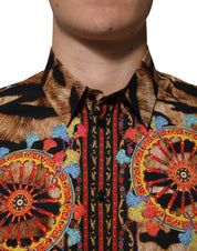 Dolce & Gabbana GOLD Cotton Tiger Carretto Long Sleeve Shirt