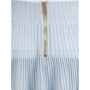 Balmain Light Blue Viscose Mini Skirt