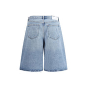 Agolde Light Blue Cotton Bermuda Shorts