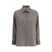Golden Goose Brown Fleece Wool Dress Shirt