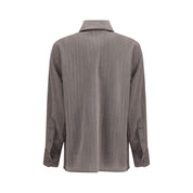 Golden Goose Brown Fleece Wool Dress Shirt