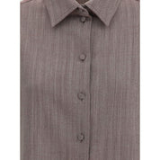 Golden Goose Brown Fleece Wool Dress Shirt