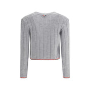 Thom Browne Gray Fleece Wool Cardigan