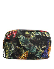Dolce & Gabbana Multicolor Grape Print Clutch Logo Plaque Pouch Bag