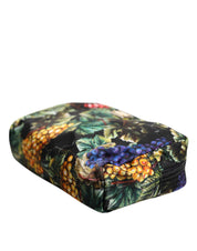 Dolce & Gabbana Multicolor Grape Print Clutch Logo Plaque Pouch Bag