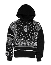 Dolce & Gabbana Black Bandana Hooded Men Sweatshirt Sweater