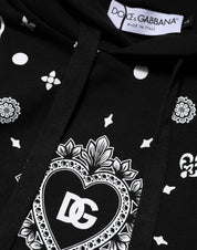 Dolce & Gabbana Black Bandana Hooded Men Sweatshirt Sweater