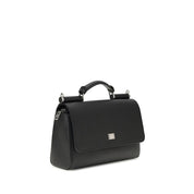 Dolce & Gabbana Black Calf Leather Bos Taurus Shoulder Bag