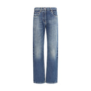 Prada Blue Cotton Straight-Leg Jeans