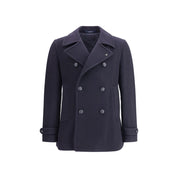 Tagliatore Blue Wool Coat