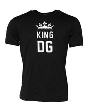 Dolce & Gabbana Black DG King Crown Cotton Crew Neck T-shirt