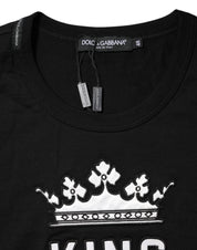 Dolce & Gabbana Black DG King Crown Cotton Crew Neck T-shirt