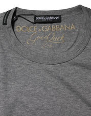 Dolce & Gabbana Gray Cotton Crew Neck Short Sleeves T-shirt