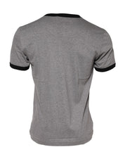 Dolce & Gabbana Gray Sacred Heart Cotton Crew Neck T-shirt