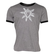 Dolce & Gabbana Gray Sacred Heart Cotton Crew Neck T-shirt