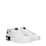 Dolce & Gabbana White Leather Low Top Sneakers