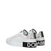 Dolce & Gabbana White Leather Low Top Sneakers