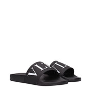 Valentino Garavani Black Cotton Slippers
