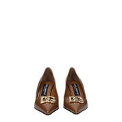 Dolce & Gabbana Brown Leather High Heel Pumps