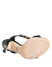 Dolce & Gabbana Black Keira Crystals Heels Sandals Shoes