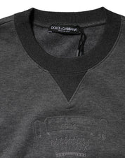 Dolce & Gabbana Gray DG Logo Embroidered Pullover Sweater