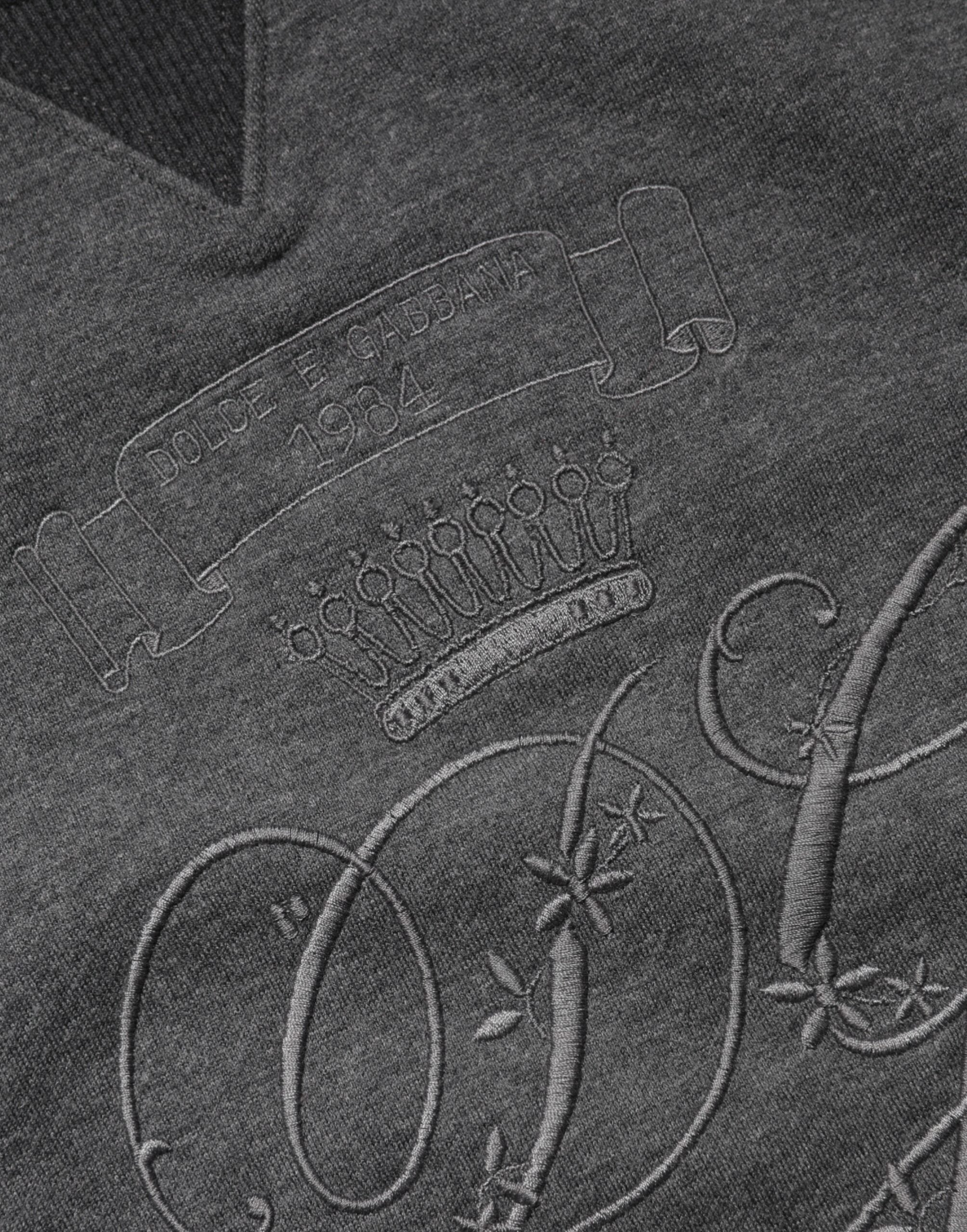 Dolce & Gabbana Gray DG Logo Embroidered Pullover Sweater