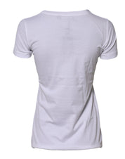 Dolce & Gabbana White Cotton Crew Neck Short Sleeves T-shirt