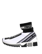 Dolce & Gabbana White Black Sorrento Socks Sneakers Shoes