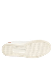 Dolce & Gabbana White Pink Leather Low Top Sneakers Shoes