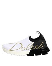 Dolce & Gabbana White Black Low Top Sorrento Sneakers Shoes