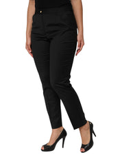Dolce & Gabbana Black Polyester Tapered Women Trouser Pants