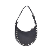 Valentino Garavani Black Calf Leather Bos Taurus Shoulder Bag