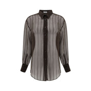 Brunello Cucinelli Brown Silk Blouse
