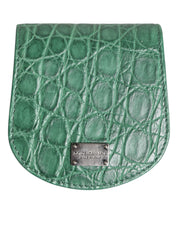 Dolce & Gabbana Green Exotic Skin Coin Condom Case Holder Pocket Wallet