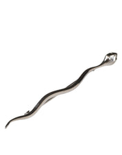 Dolce & Gabbana Silver Brass Crystal Spilla Serpente Mens Brooch Pin