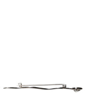 Dolce & Gabbana Silver Brass Crystal Spilla Serpente Mens Brooch Pin
