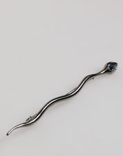 Dolce & Gabbana Black Brass Crystal Spilla Serpente Mens Brooch Pin