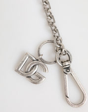 Dolce & Gabbana Silver Tone Brass DG Logo Detailing Chain Men Necklace