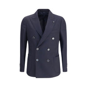 Lardini Blue Fleece Wool Blazer