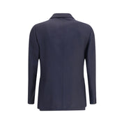 Lardini Blue Fleece Wool Blazer