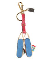 Dolce & Gabbana Red Yellow Mini Espadrille Style Charm Keychain Keyring
