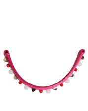 Dolce & Gabbana Pink Embellished Leather Bag Handle Women Shoulder Strap