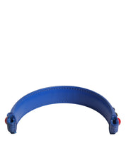 Dolce & Gabbana Blue Embellished Leather Bag Handle Women Shoulder Strap