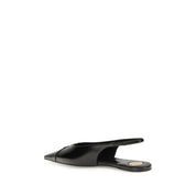 Saint Laurent Black Calf Leather Bos Taurus Ballet Flats