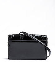 Ferrari Black GT patent leather bag with chain