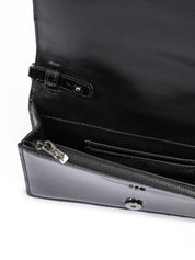 Ferrari Black GT patent leather bag with chain